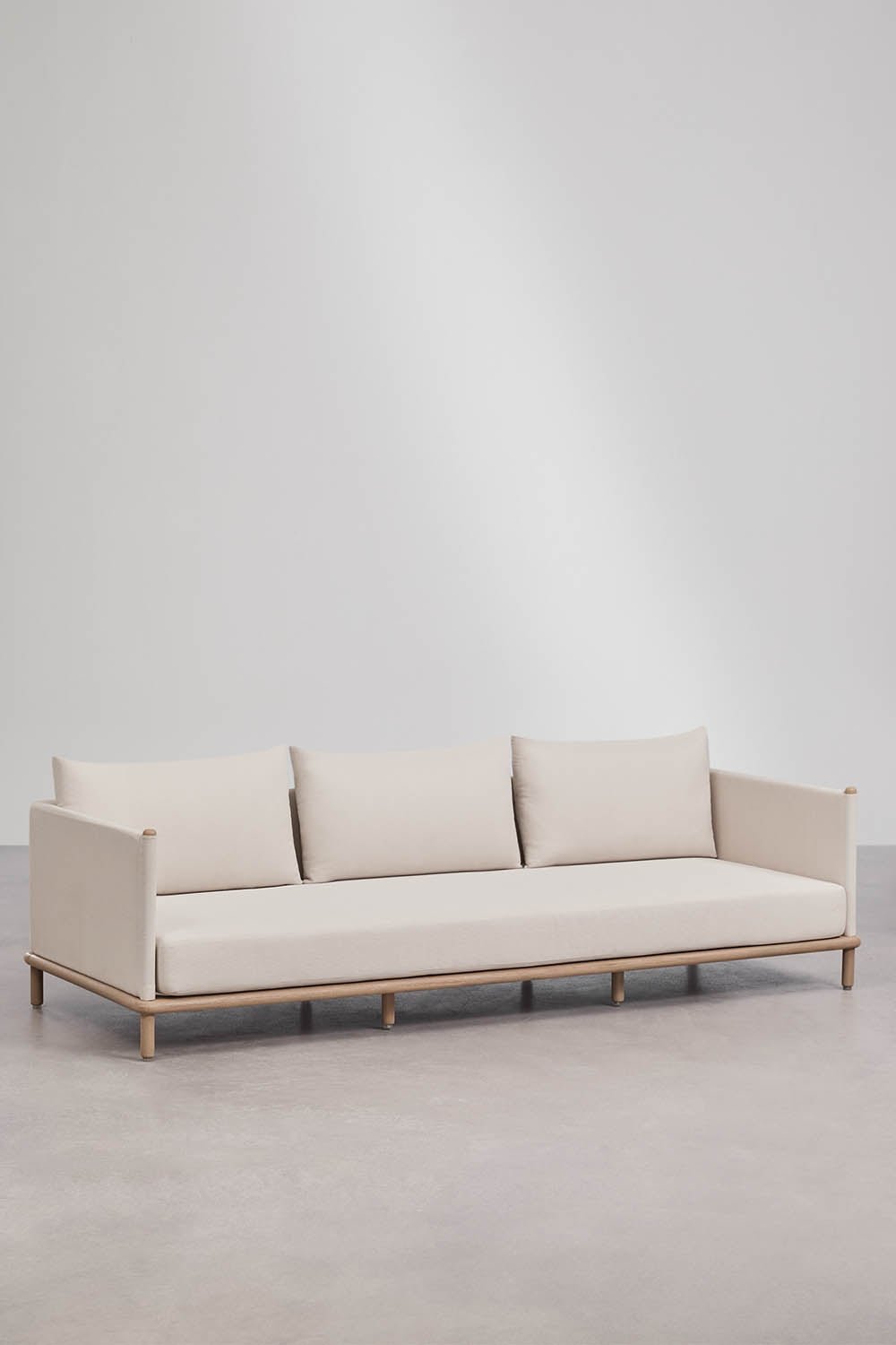 AKORAS set, sofa and tables, light brown+white