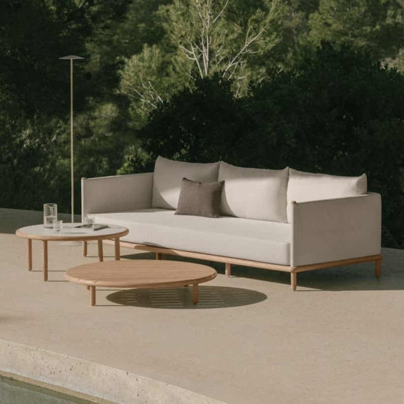 AKORAS set, sofa and tables, light brown+white
