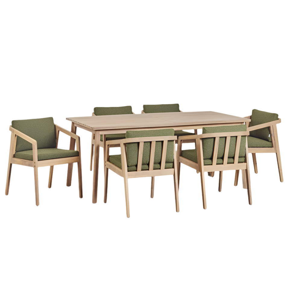 Valgomojo komplektas KAELA 180×90, žalia