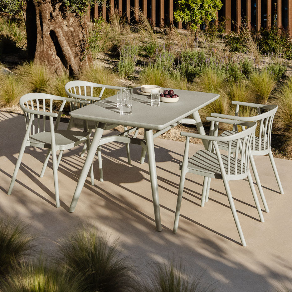 SCAND outdoor dining set, 5 pieces, avocado