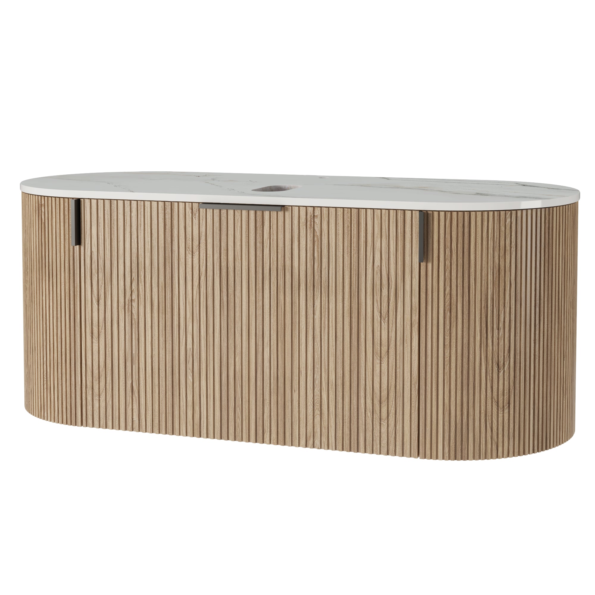 Bathroom furniture set LA VERNOR, oak/white, 100 cm