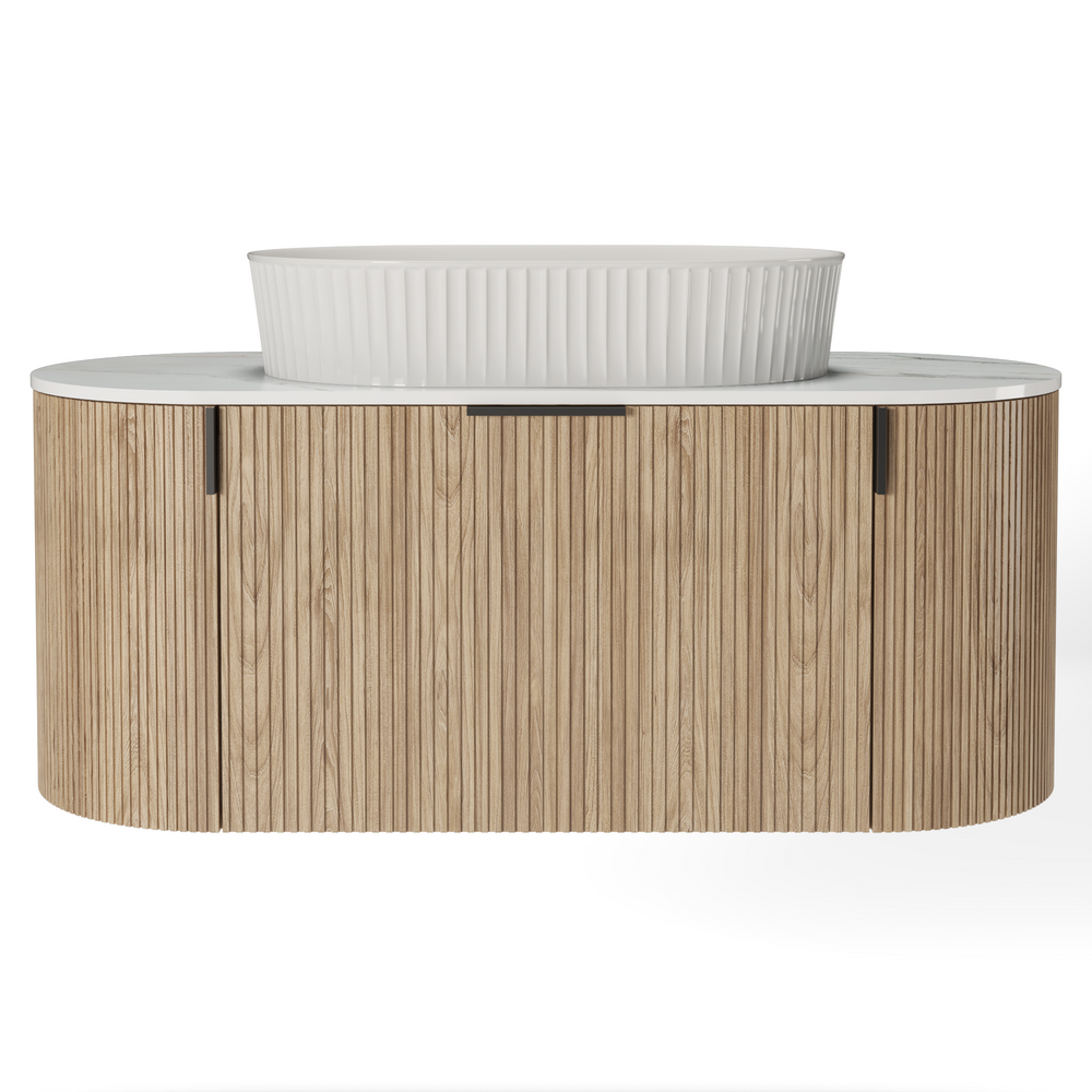 Vonios komplektas LA VERNOR, ąžuolas/balta, 100 cm