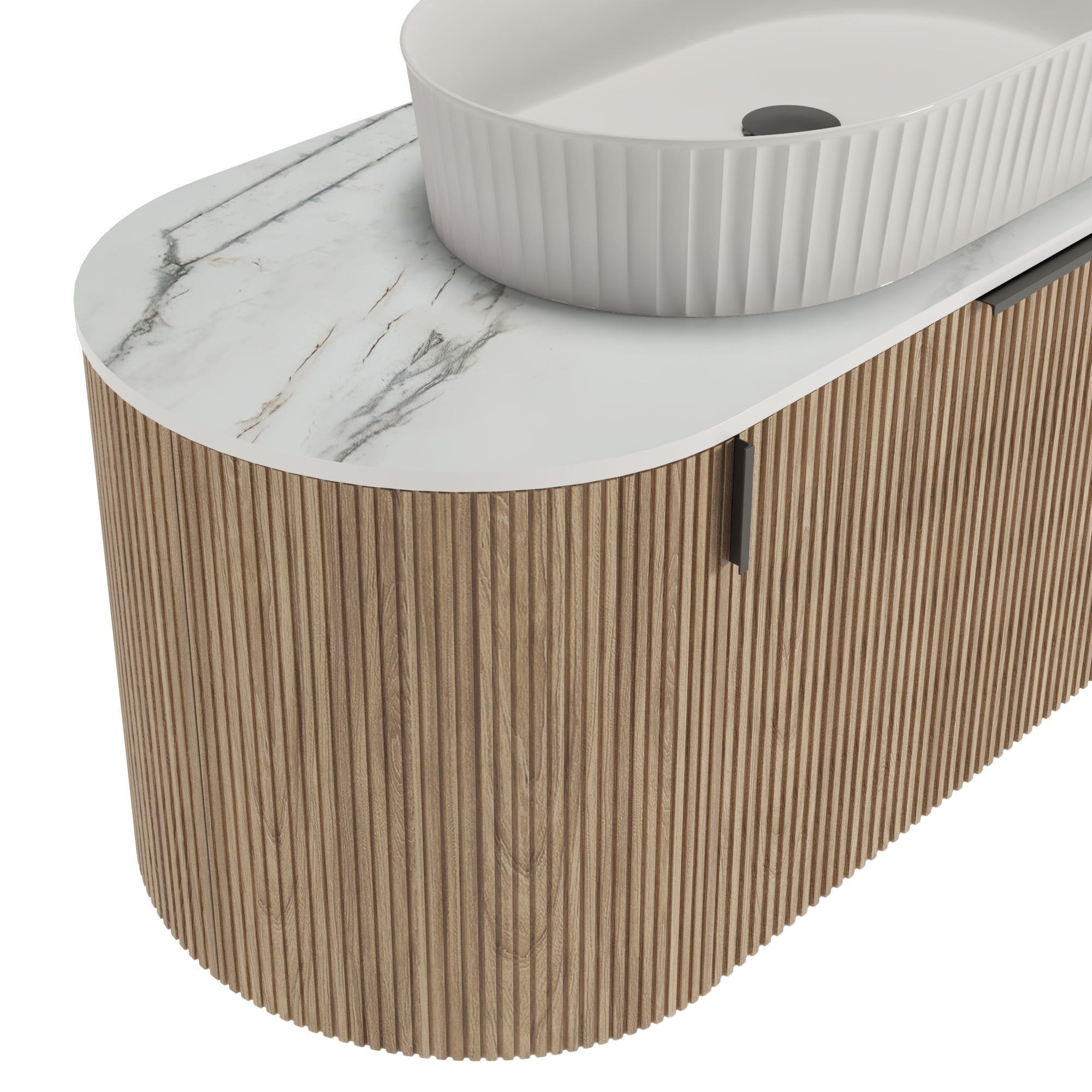 Bathroom furniture set LA VERNOR, oak/white, 100 cm