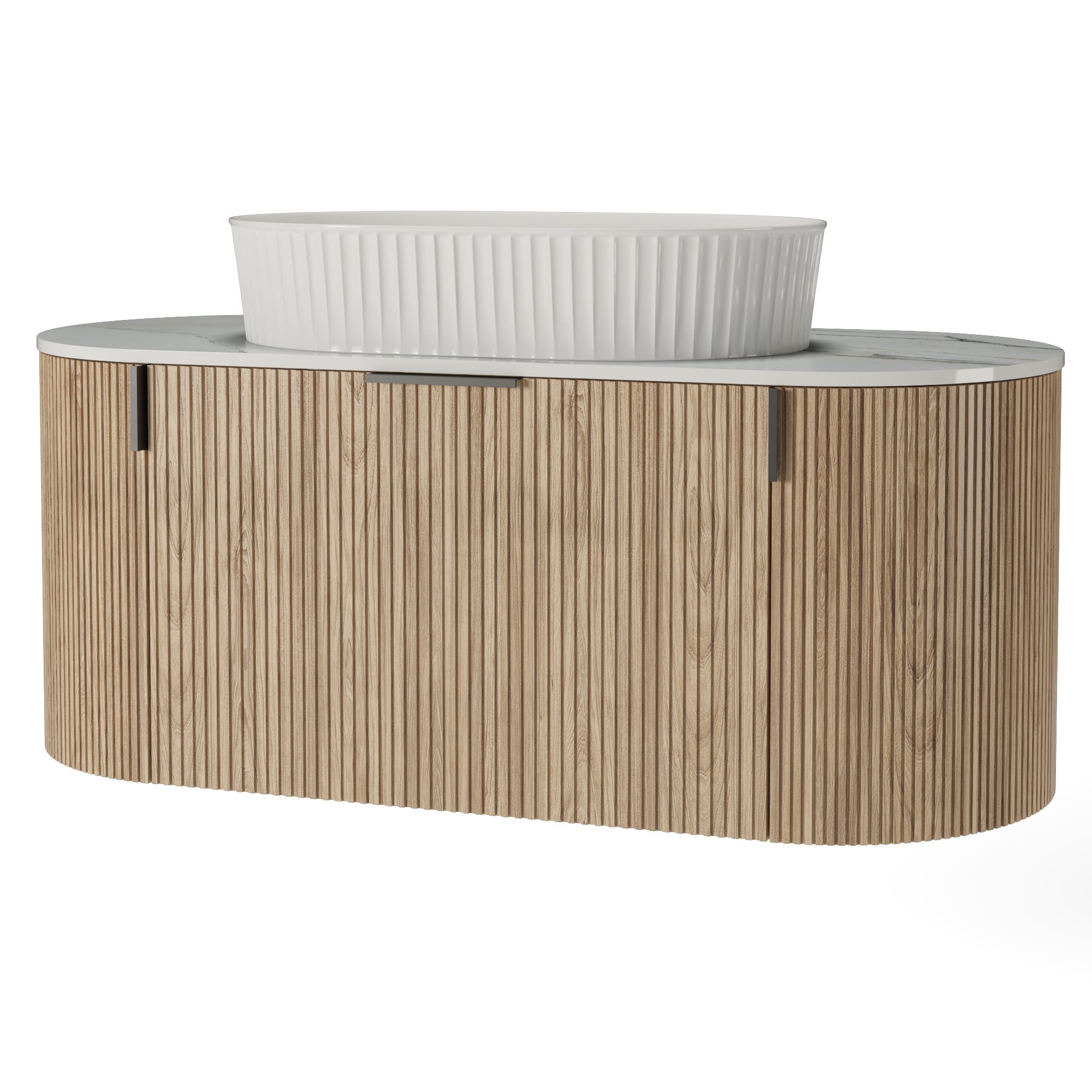Bathroom furniture set LA VERNOR, oak/white, 100 cm