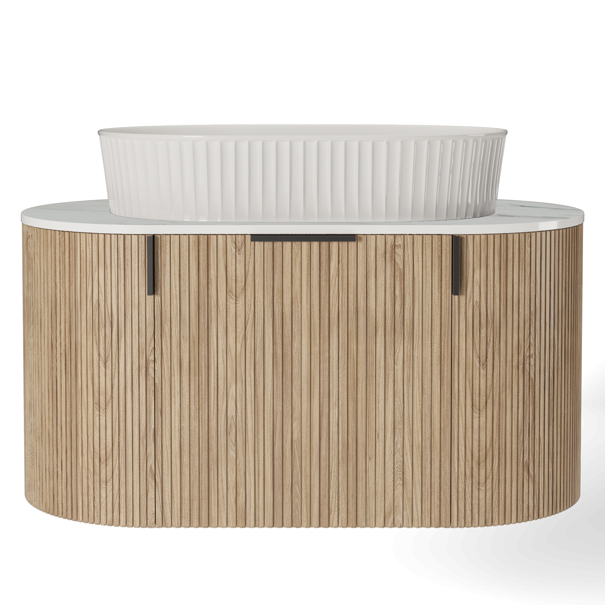 Bathroom furniture set LA VERNOR, oak/white, 80 cm
