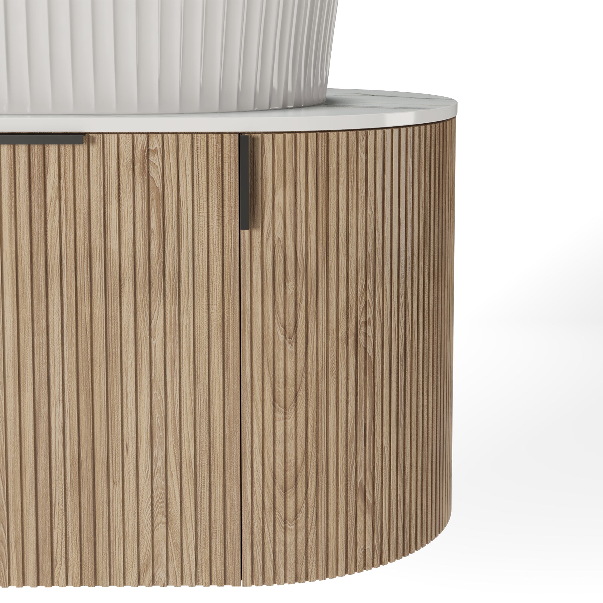 Bathroom furniture set LA VERNOR, oak/white, 80 cm