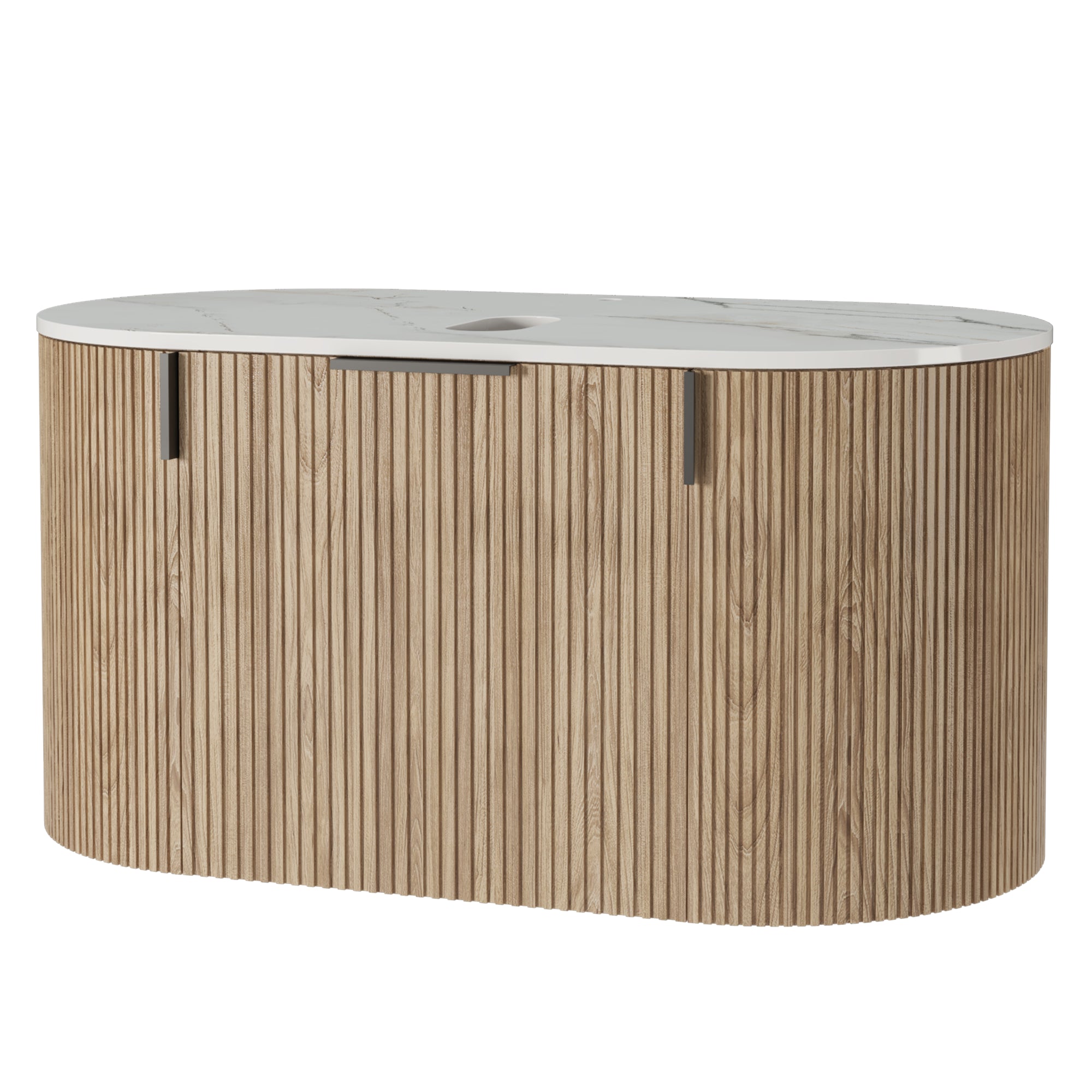 Bathroom furniture set LA VERNOR, oak/white, 80 cm