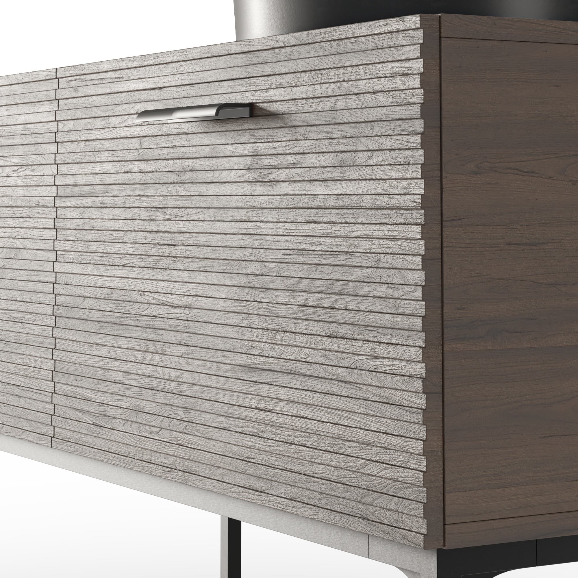 Bathroom furniture set LA SABLES, walnut/black, 120 cm
