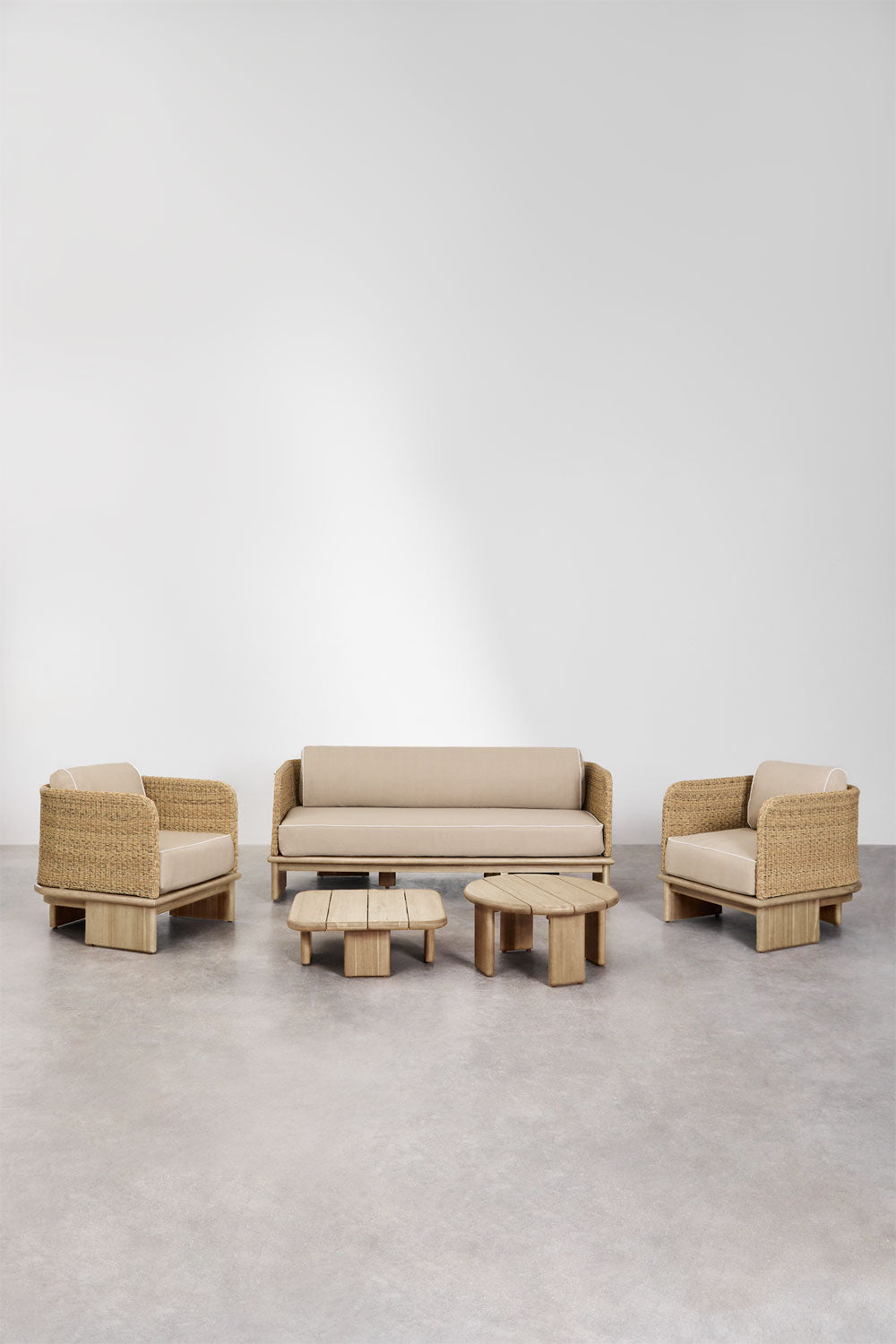 Komplektas FAMARA, akacija, sofa, 2 foteliai, 2 staliukai