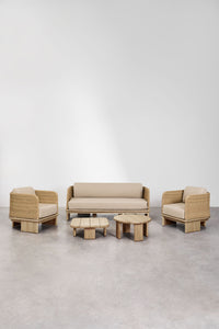 Komplektas FAMARA, akacija, sofa, 2 foteliai, 2 staliukai
