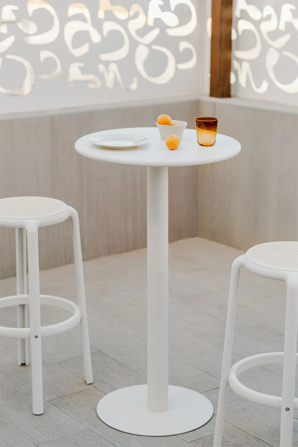 Outdoor bar set MIZZI, 3 pcs, white