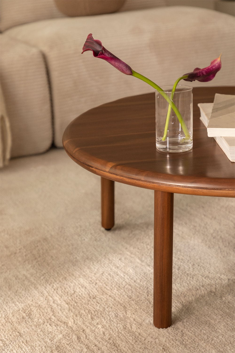 ZENIURA Round Coffee Table, acacia wood