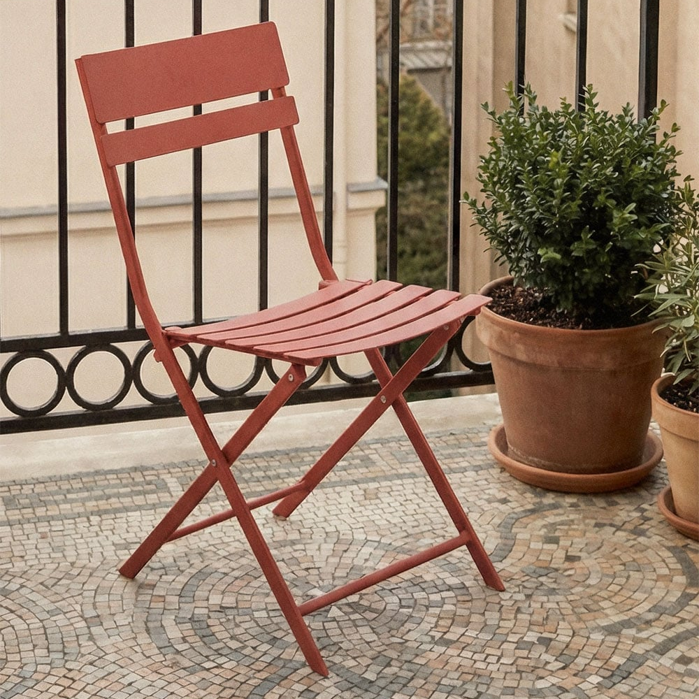 TAMARIT outdoor chairs, folding, terracotta