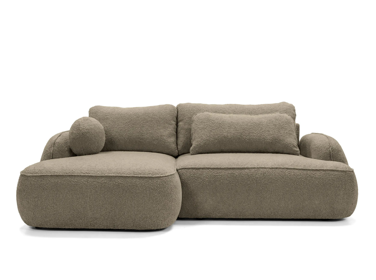 Corner sofa ZEN, brown boucle