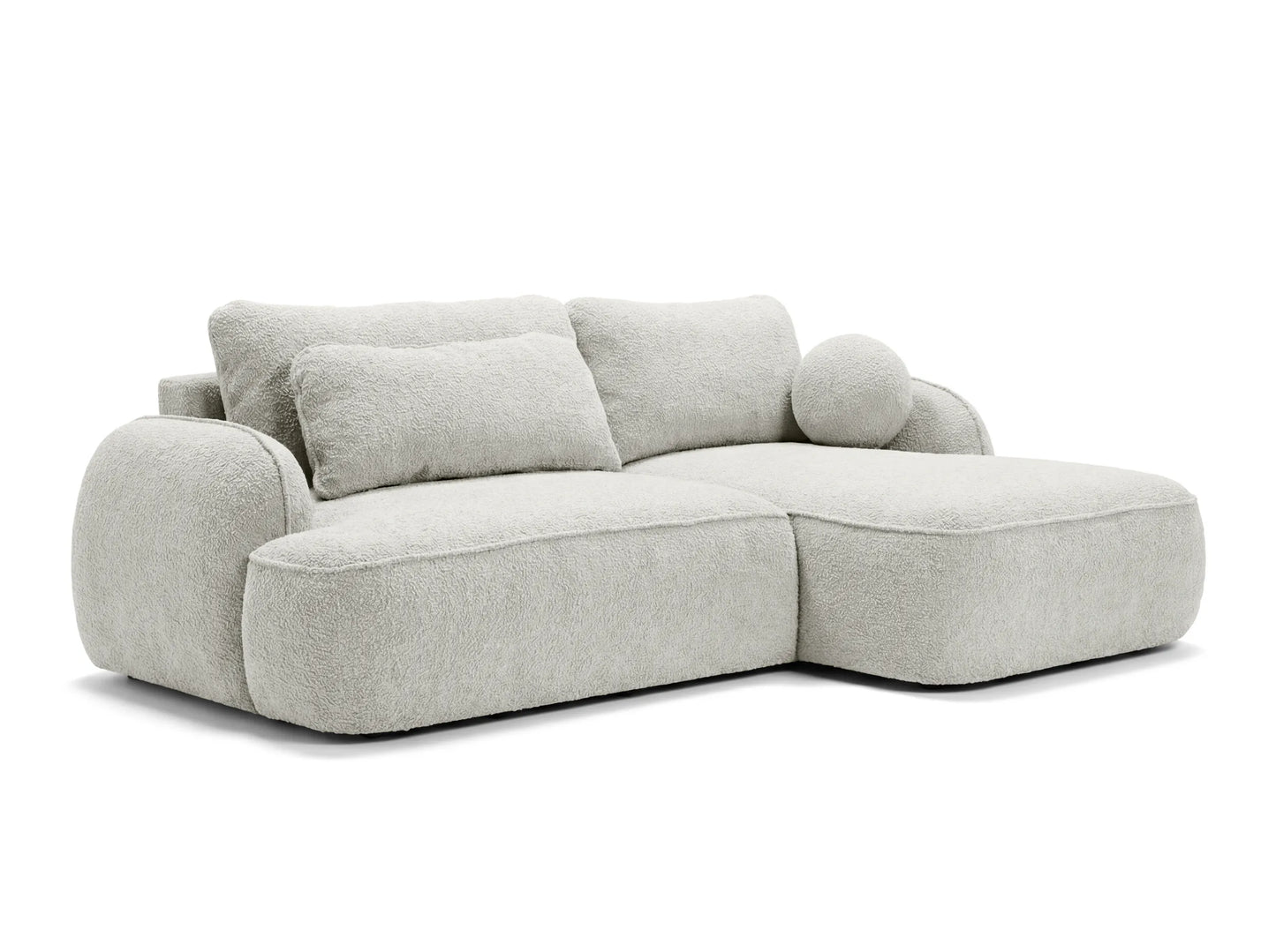 Kampinė sofa ZEN, šviesiai smėlinė boucle