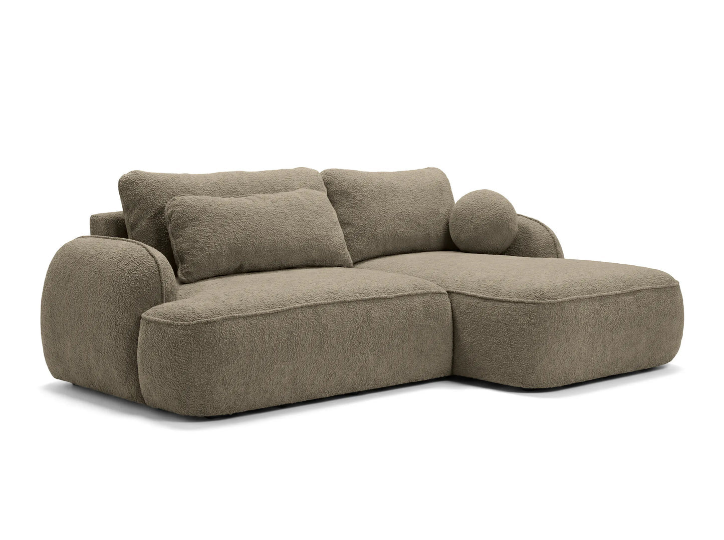 Corner sofa ZEN, brown boucle