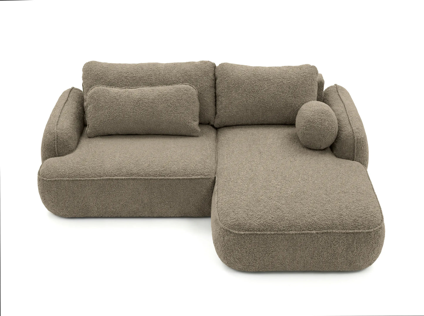 Corner sofa ZEN, brown boucle