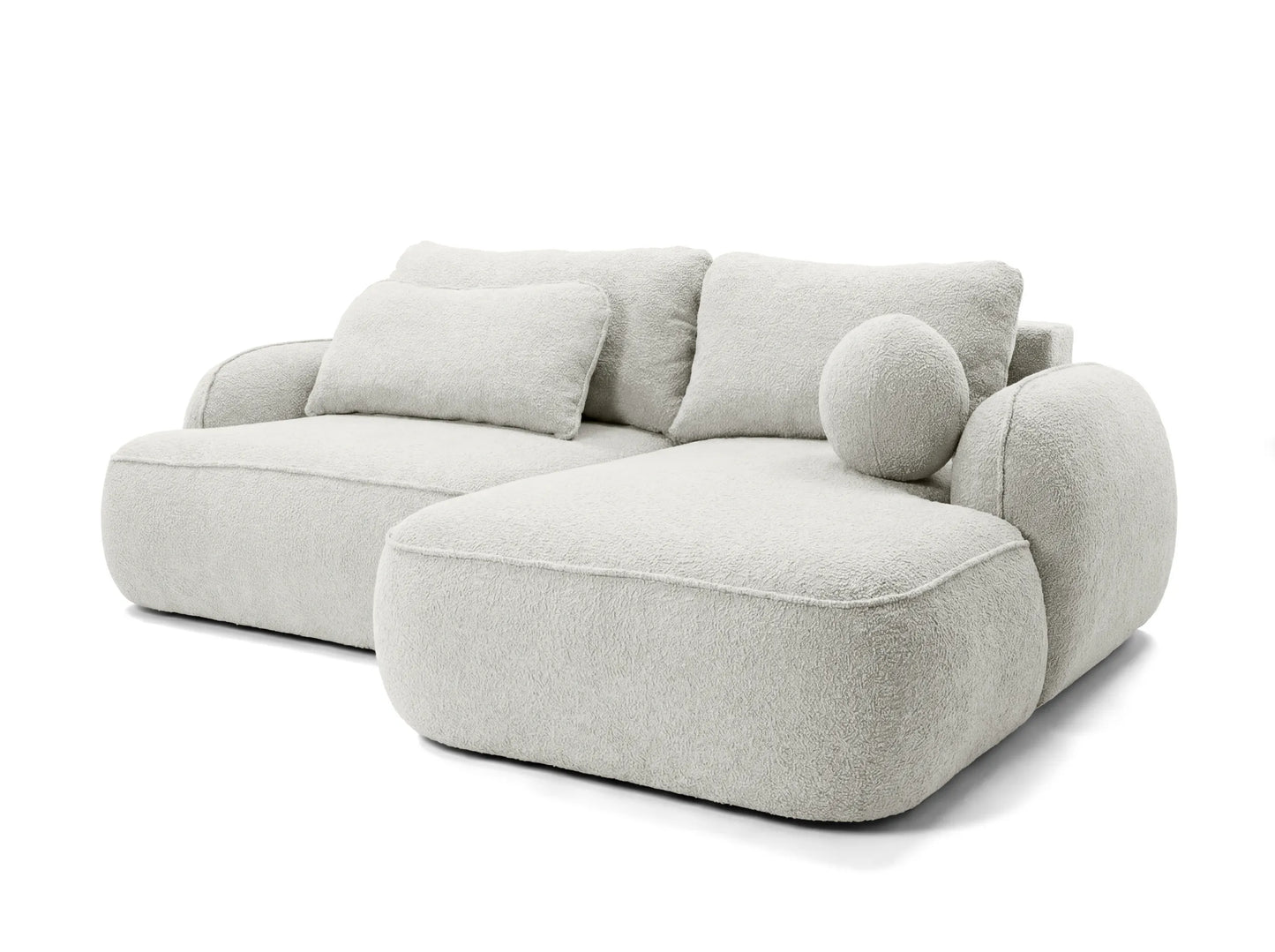 Kampinė sofa ZEN, šviesiai smėlinė boucle