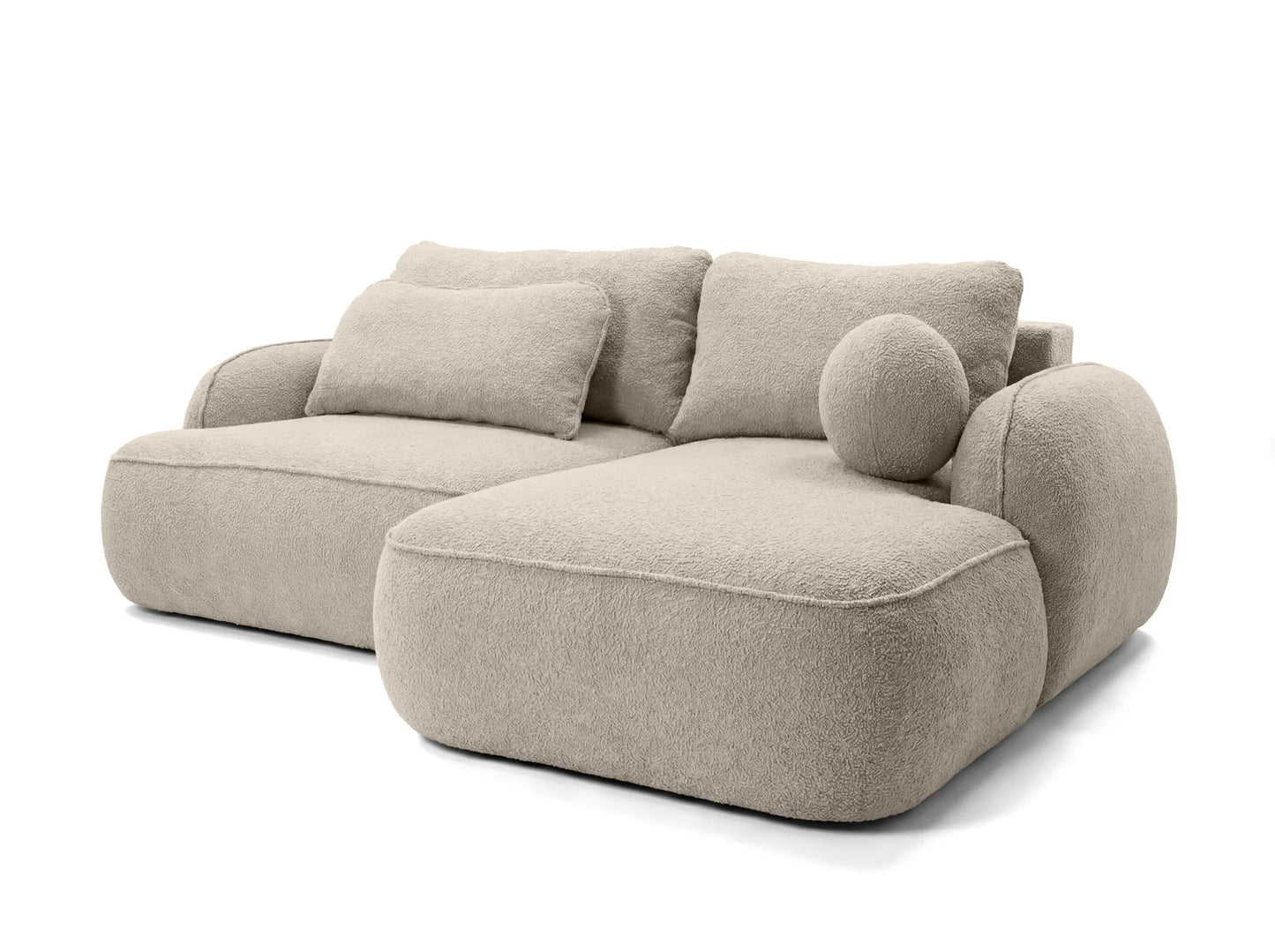 Corner sofa ZEN, beige boucle