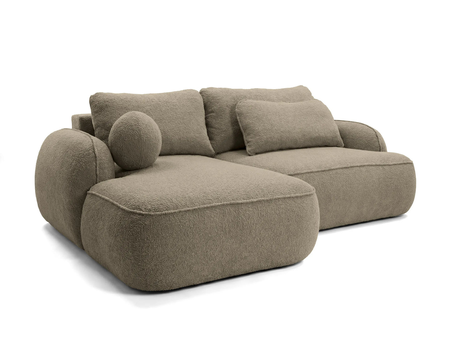Corner sofa ZEN, brown boucle