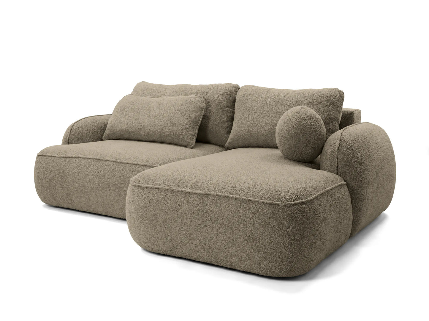 Corner sofa ZEN, brown boucle