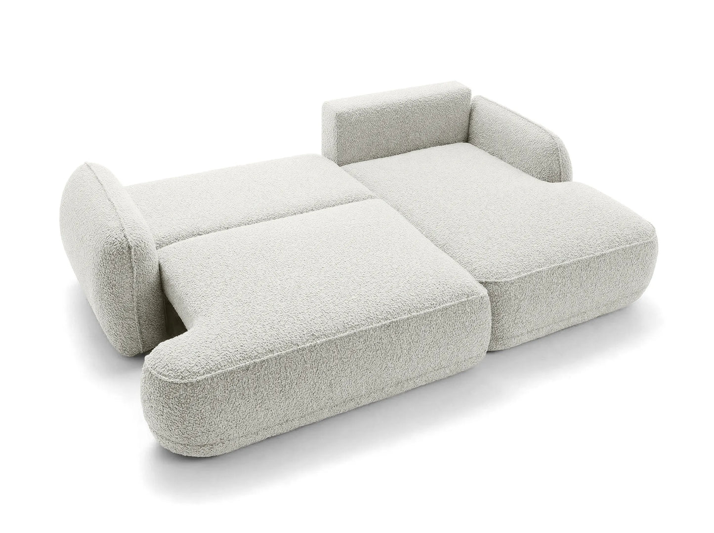 Kampinė sofa ZEN, šviesiai smėlinė boucle