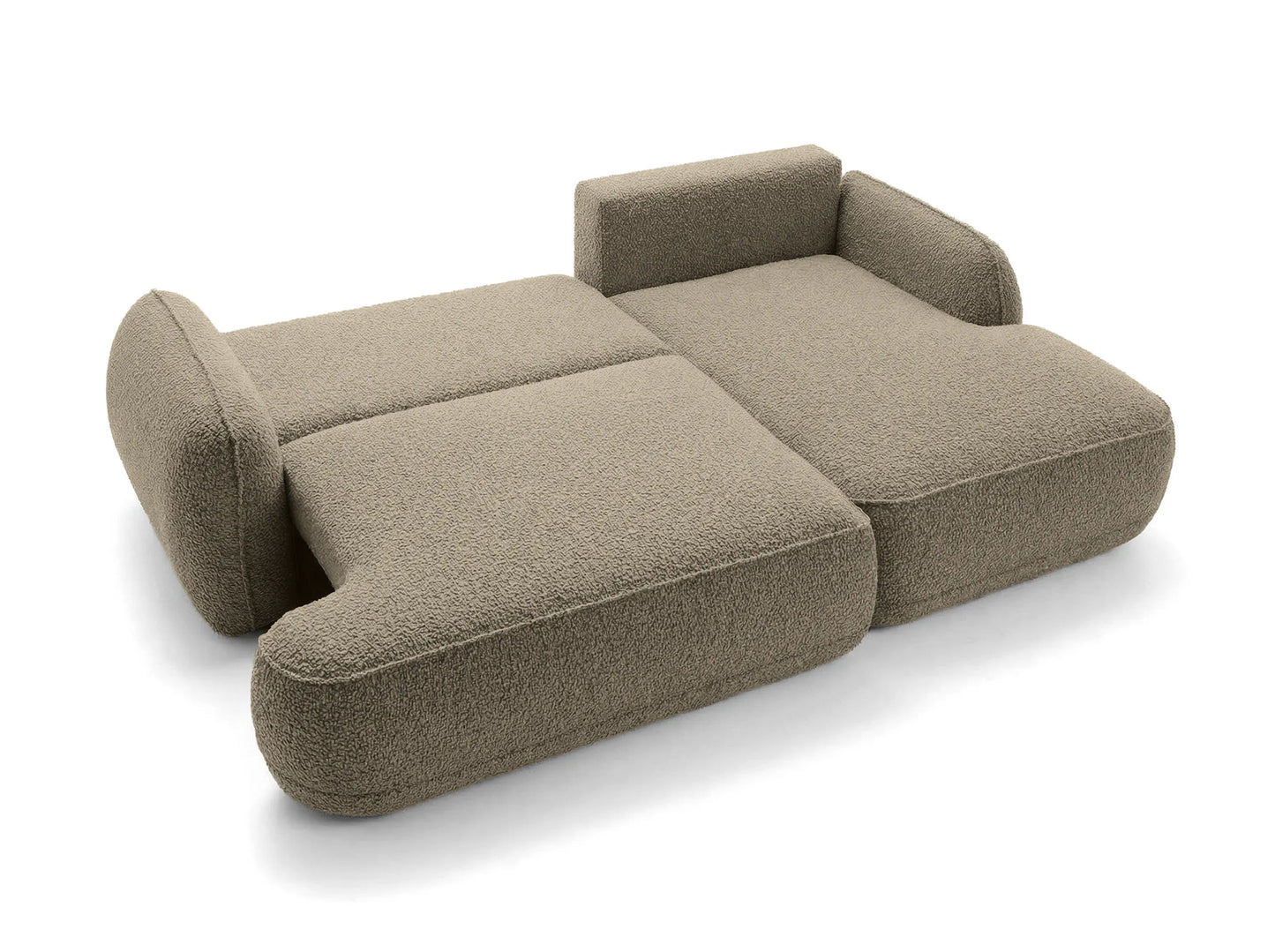 Corner sofa ZEN, brown boucle