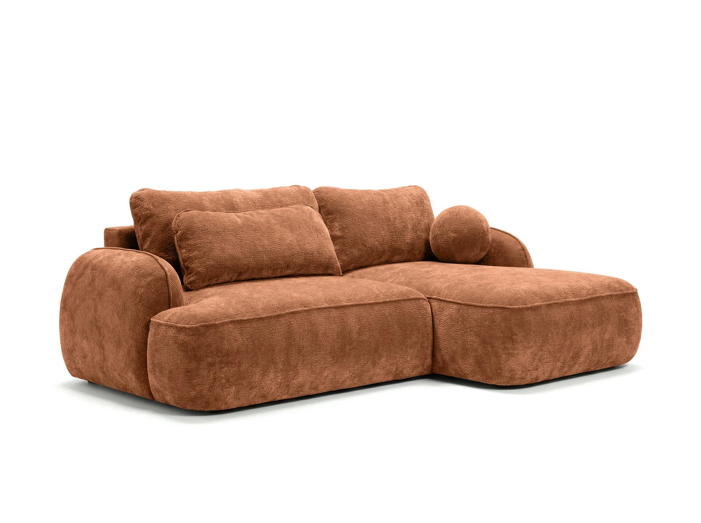 Corner sofa ZEN, terracotta upholstery