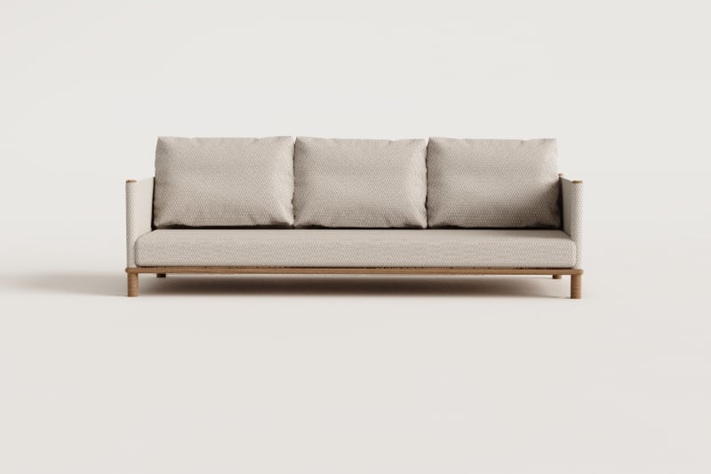 Sofa AKORAS, trijų vietų, šviesus akacijos rudas