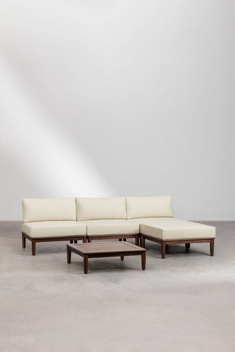Lauko modulinė sofa FORTO, 3 dalių su staliuku ir pufu