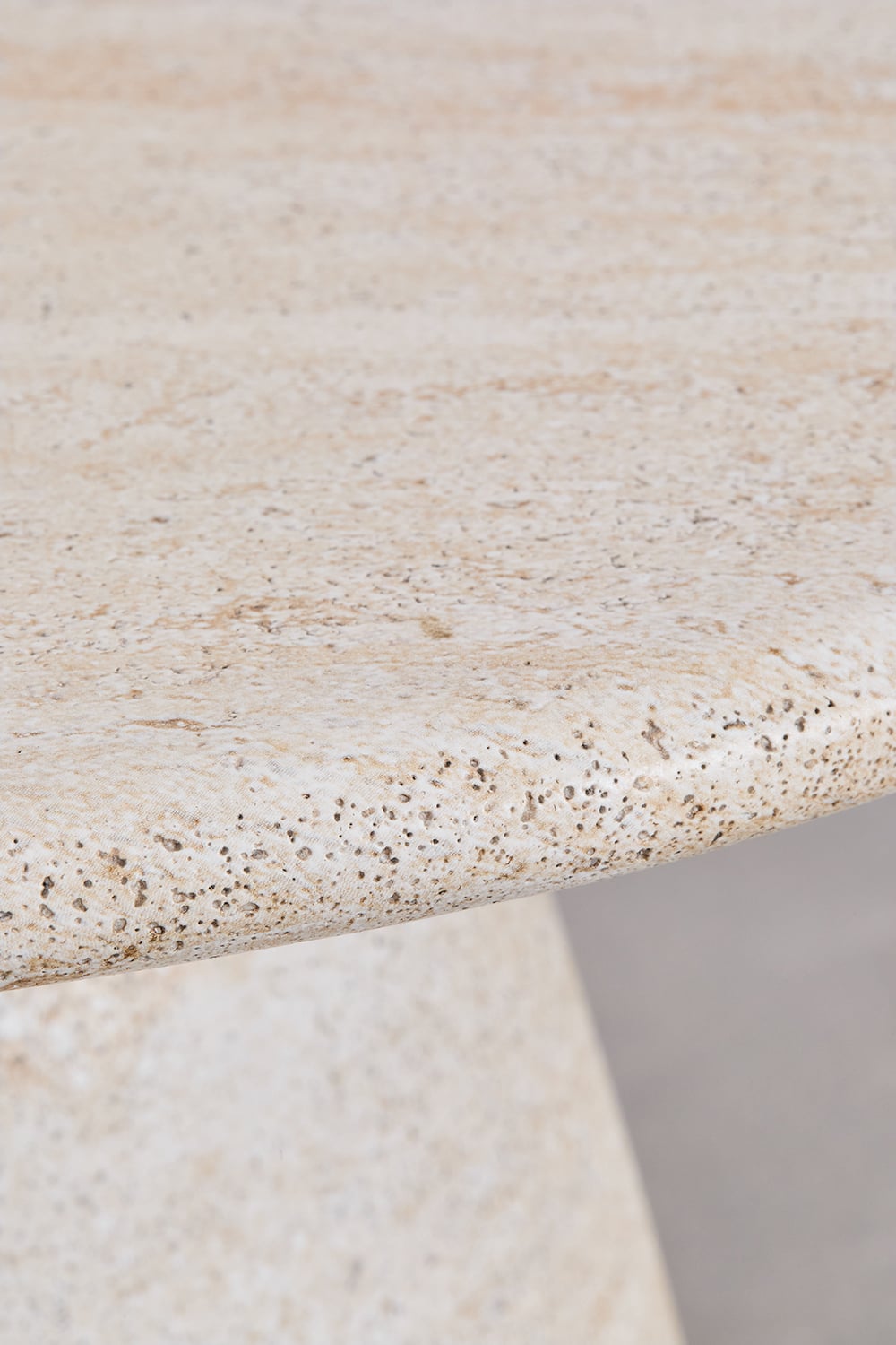 Side table GREVIK, travertine Ø45 cm