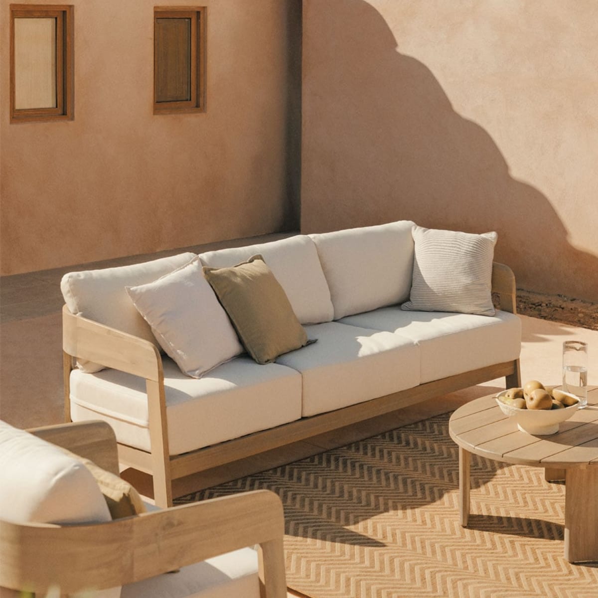 Outdoor furniture set ULENO, sofa, light acacia