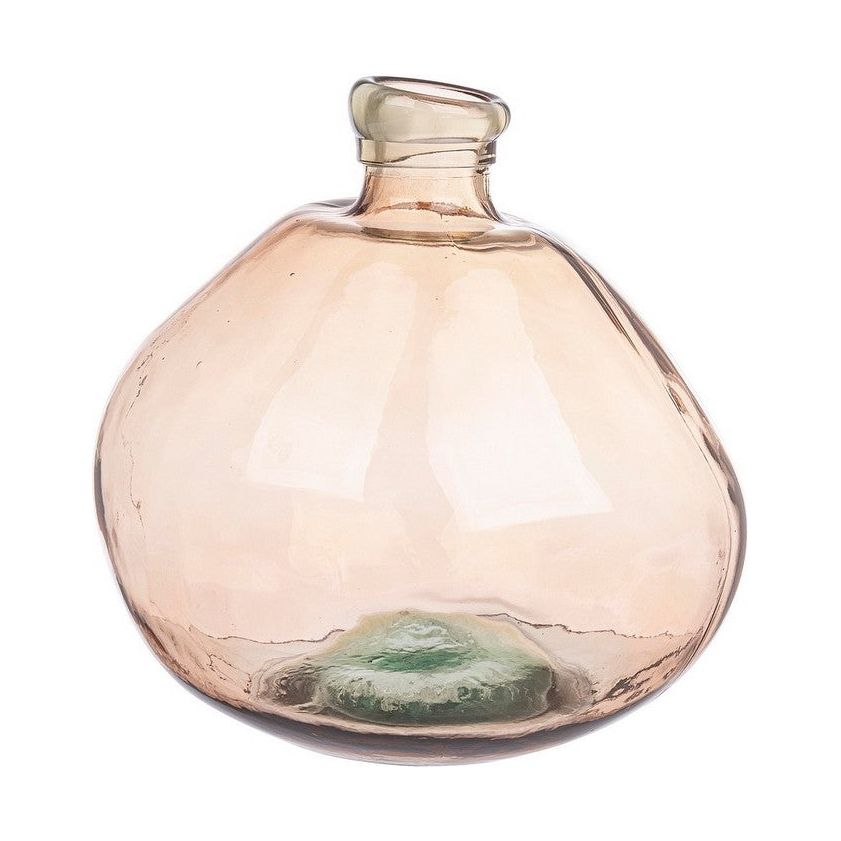 Vaza, perdirbto stiklo, skaidri ruda spalva