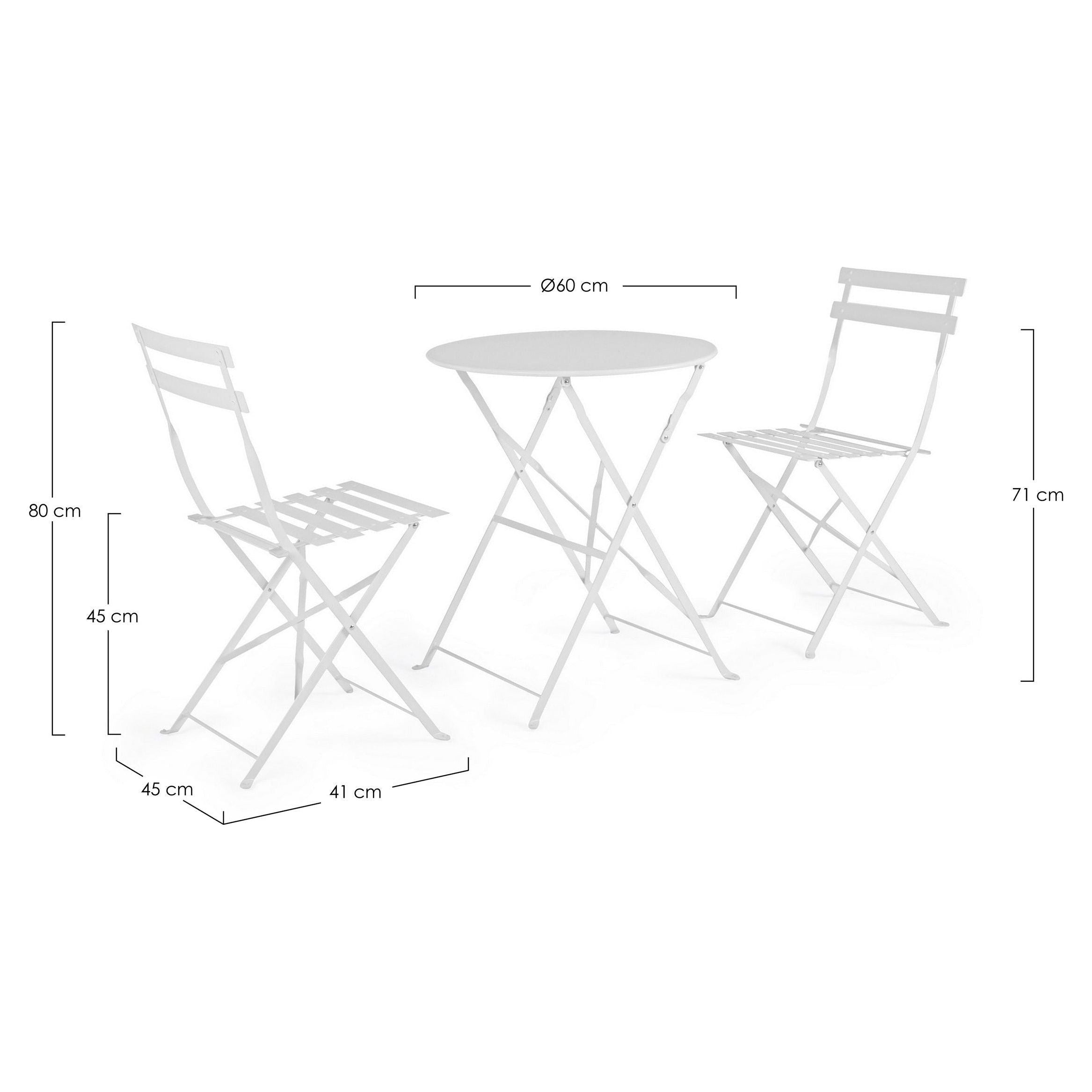 Bistro baldų komplektas WISSANT WHITE