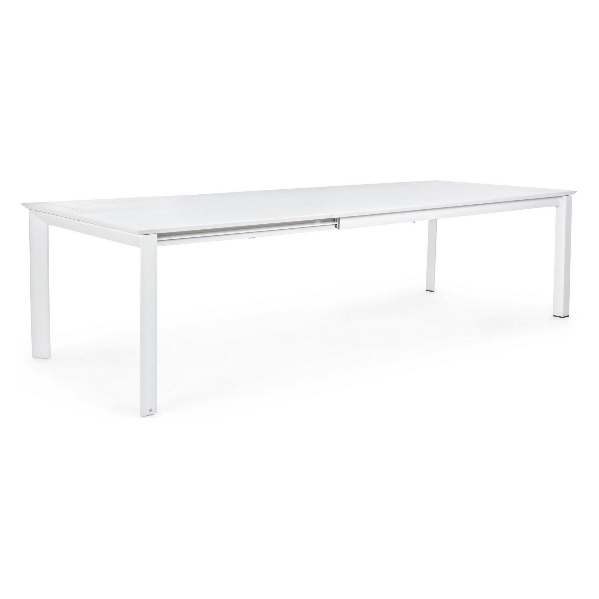 Lauko valgomojo stalas KONNOR WHITE, 200-300X110 cm