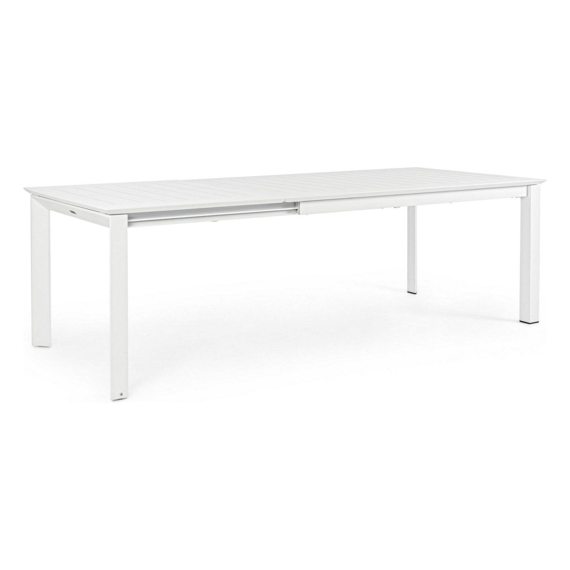 Lauko valgomojo stalas KONNOR WHITE, 160-240X100 cm