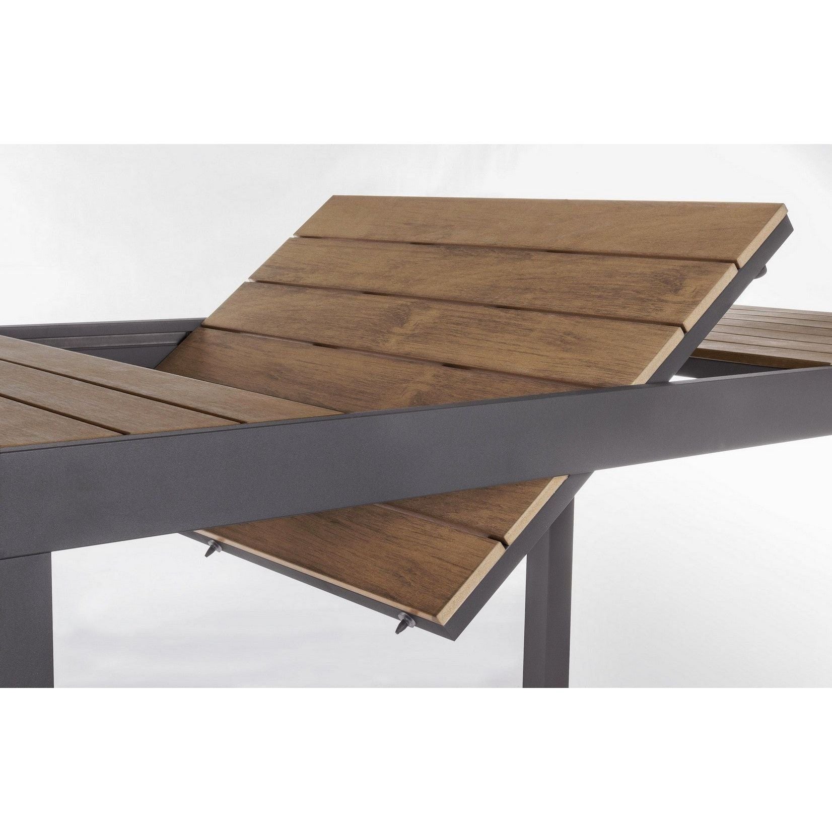 Outdoor Dining Table ELIAS CHARC, 140-200X90 cm