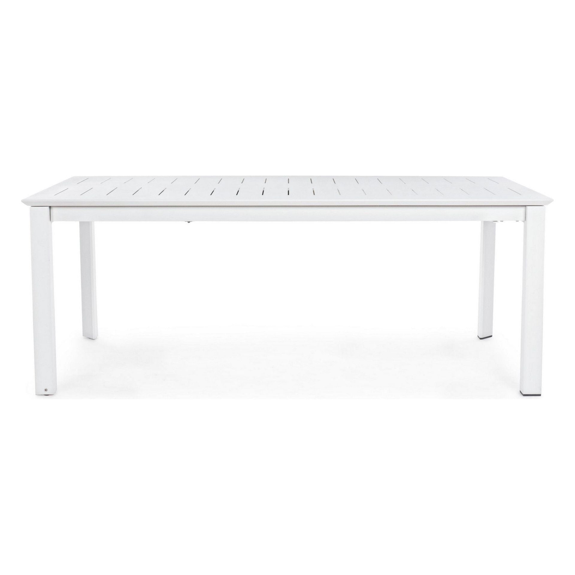 Lauko valgomojo stalas KONNOR WHITE, 200-300X110 cm