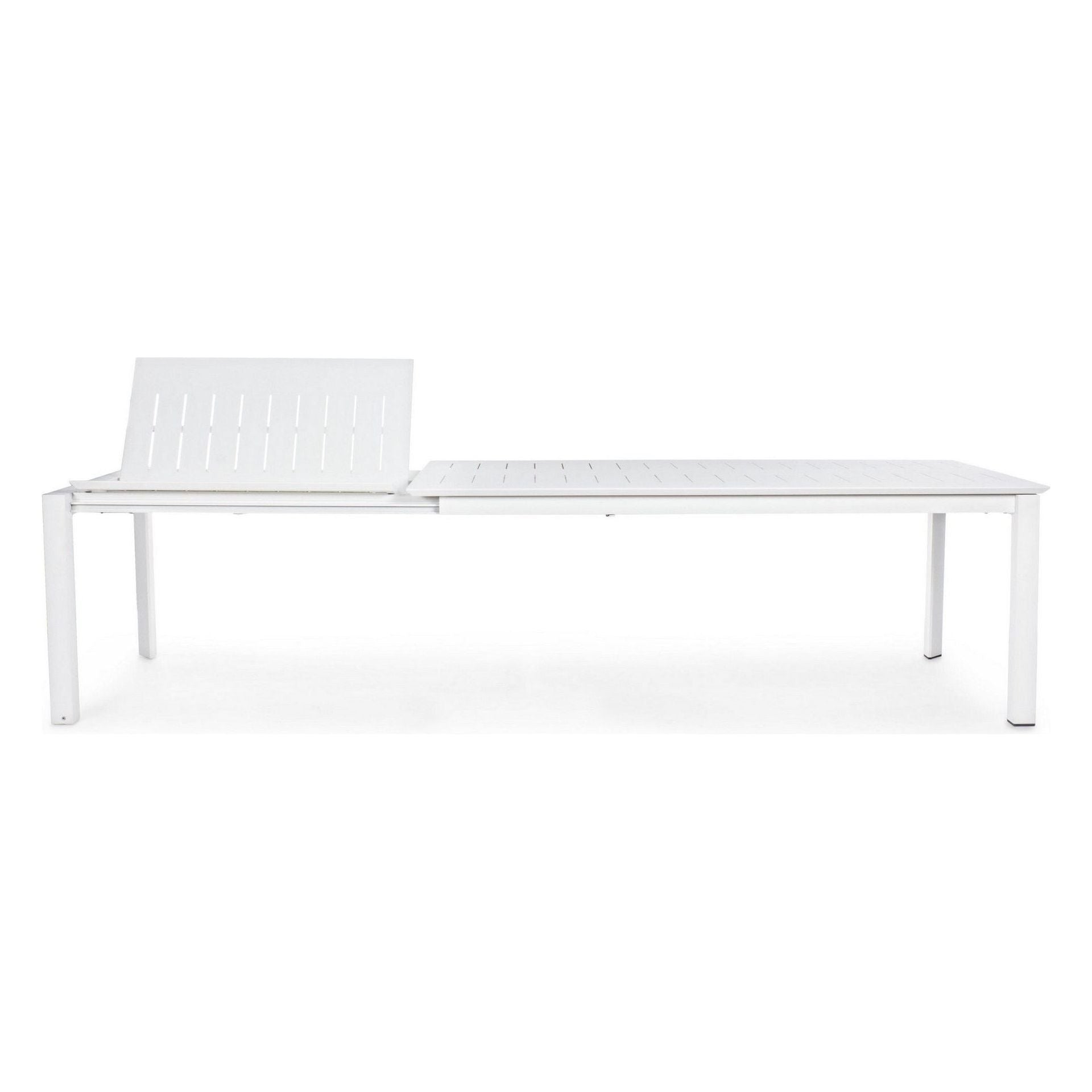 Lauko valgomojo stalas KONNOR WHITE, 200-300X110 cm