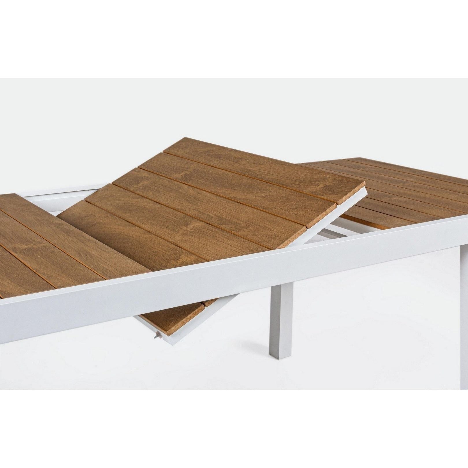 Lauko valgomojo stalas ELIAS WHITE, 140-200X90 cm