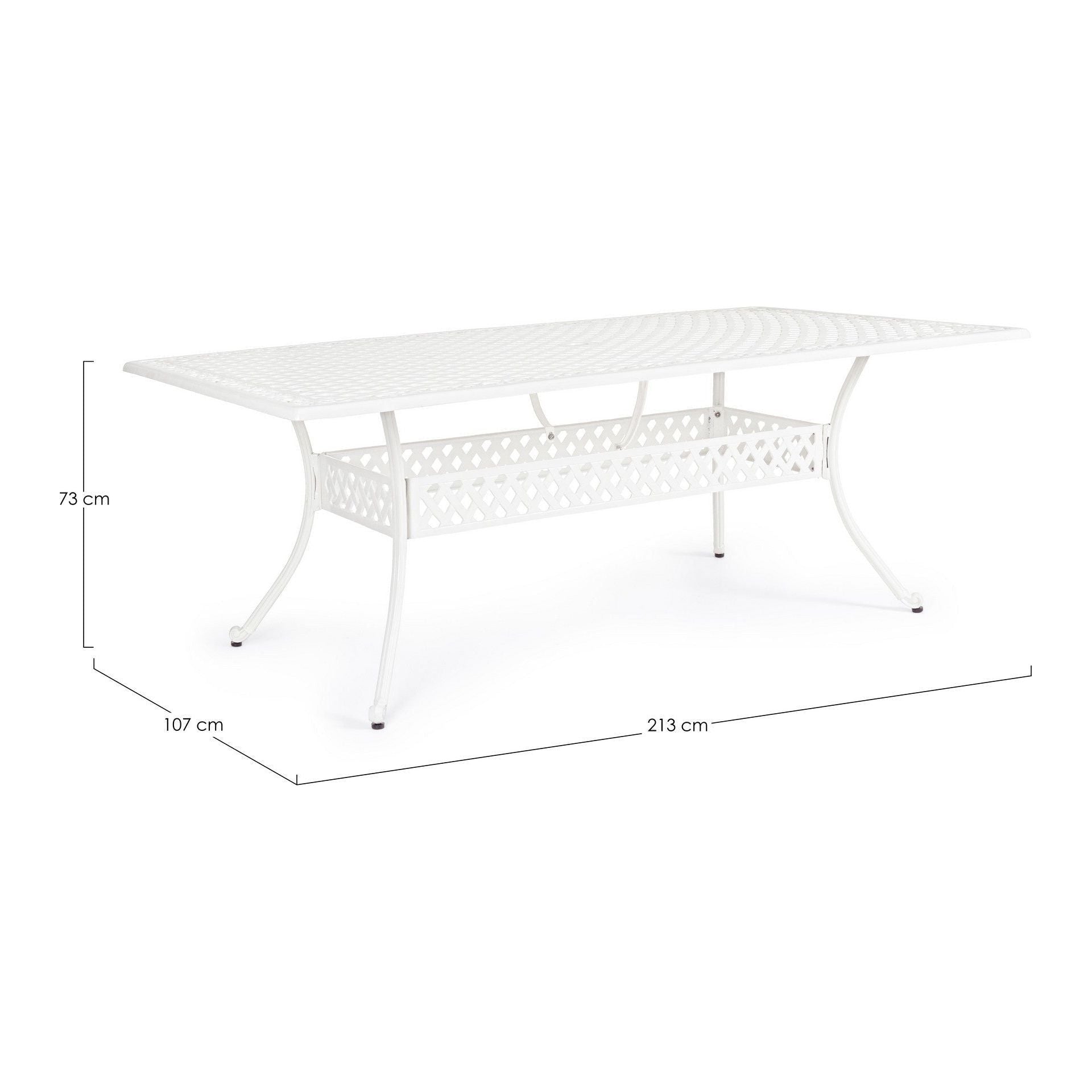 Lauko valgomojo stalas IVREA RECT WHITE, 213X107