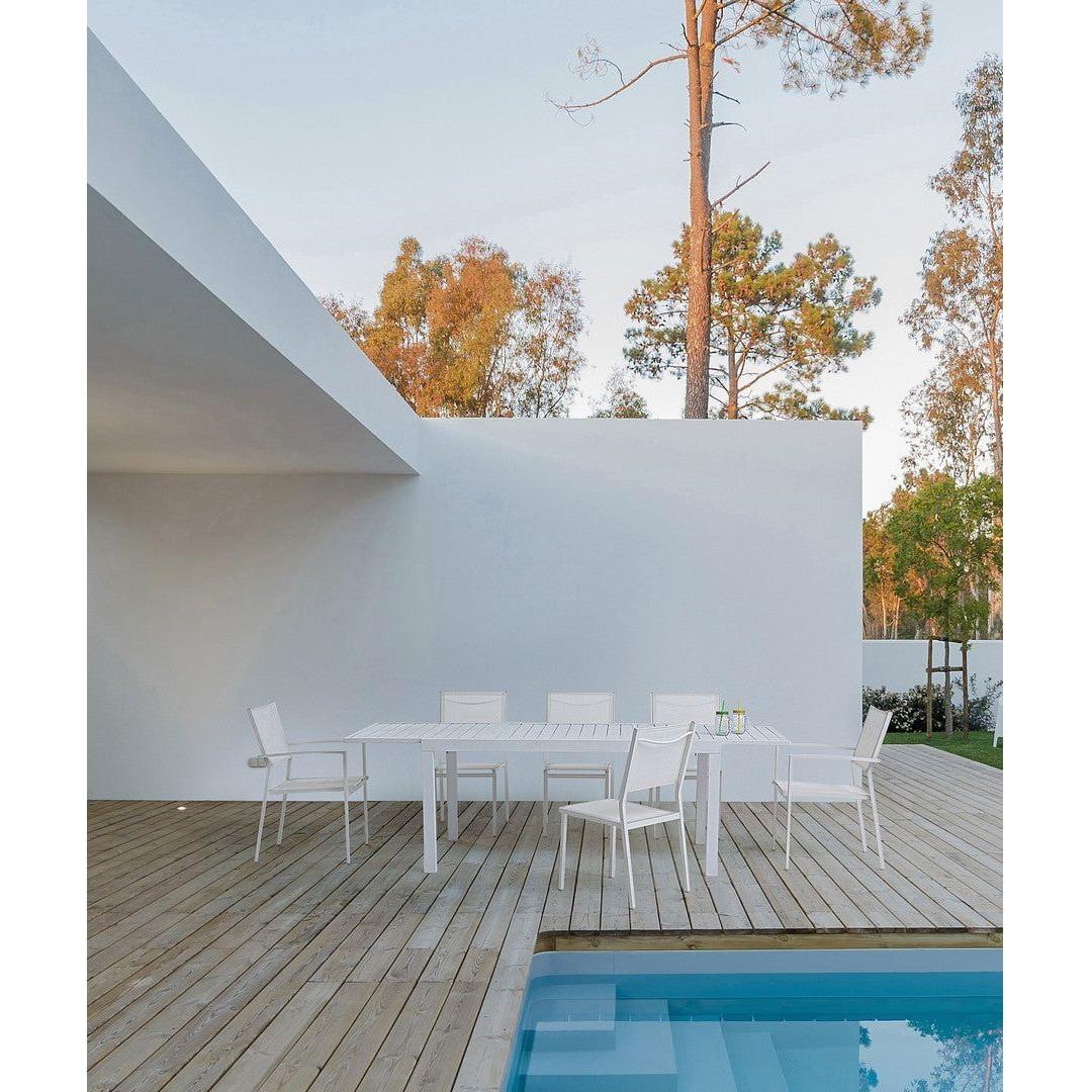 Lauko valgomojo stalas HILDE WHITE, 160-240X90