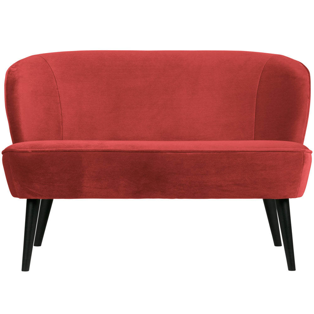 Sofa SARA, aksominis audinys, raudona spalva