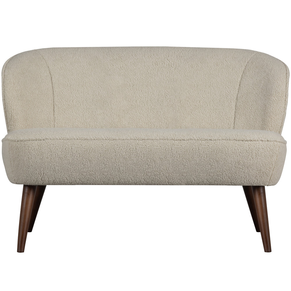 Sofa SARA, teddy audinys, pieno baltumo spalva