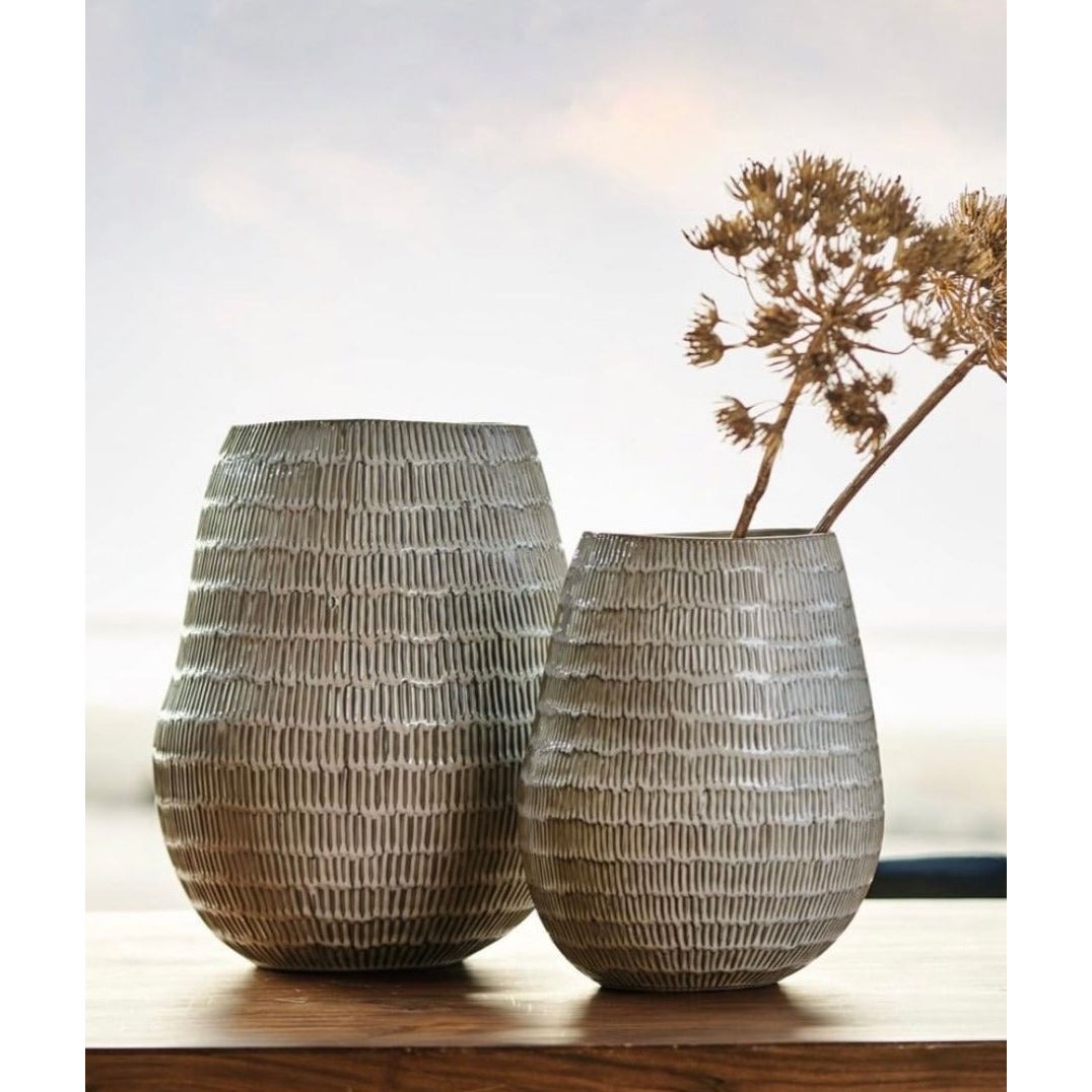 Vaza GIORGIA , Ø26x31,5 cm., keramika, kreminės-smėlio spalvos