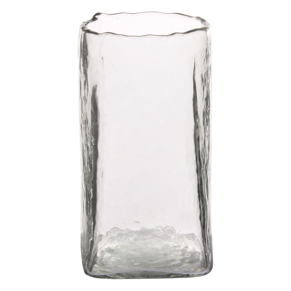 Stiklinė cilindro formos vaza, skaidri, 20,5 cm