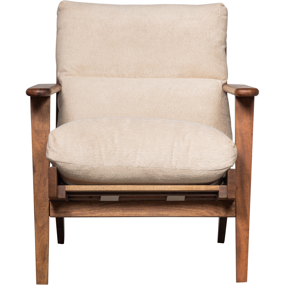 HOUSTON fotelis, boucle medžiaga, mediena