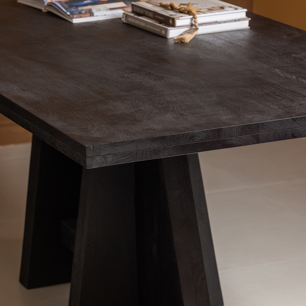 KEAN valgomojo stalas, mango mediena, juodas, 180x100CM