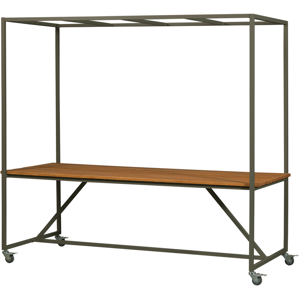 BLUE SKY DINING TABLE WOOD WITH FRAME METAL CAMOUFLAGE GREEN