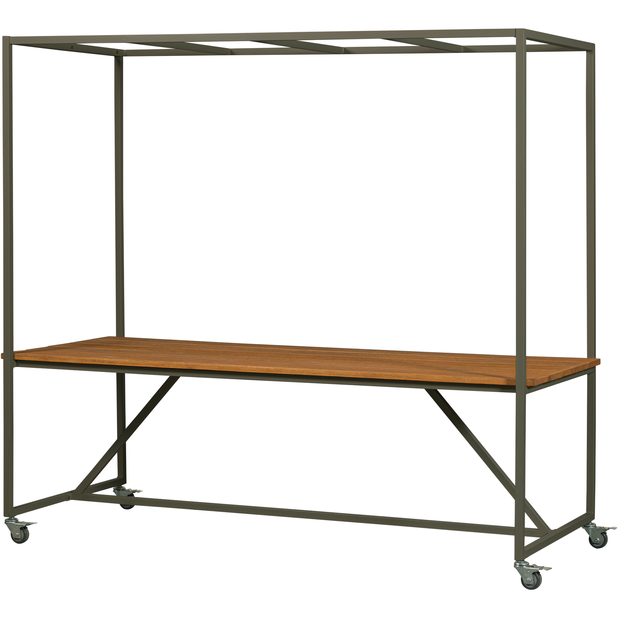 BLUE SKY DINING TABLE WOOD WITH FRAME METAL CAMOUFLAGE GREEN